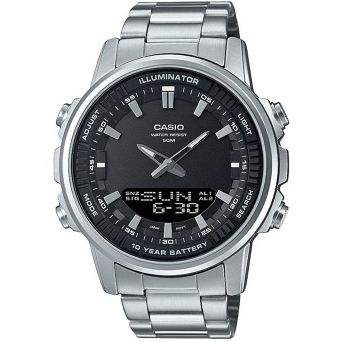 Casio Men’s Dual Display Stainless Steel Watch